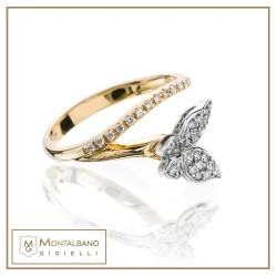 Anello Fiori di pesco farfalla| Gioielli De Nobili